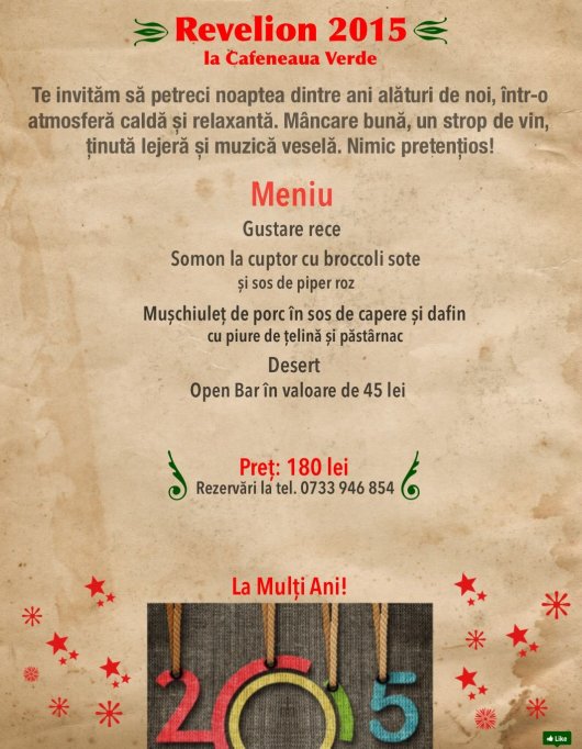 Revelion 2015 la Cafeneaua Verde
