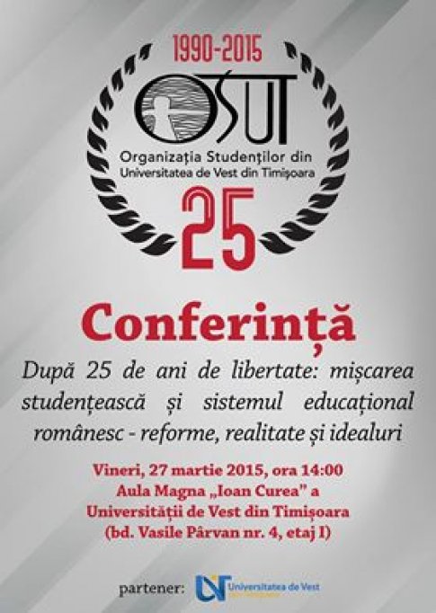 Dupa 25 de ani de libertate: miscarea studenteasca si sistemul educational romanesc – reforme, realitate si idealuri