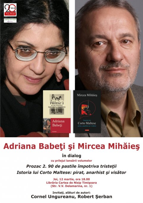 Adriana Babeti si Mircea Mihaies in dialog cu cititorii din Timisoara