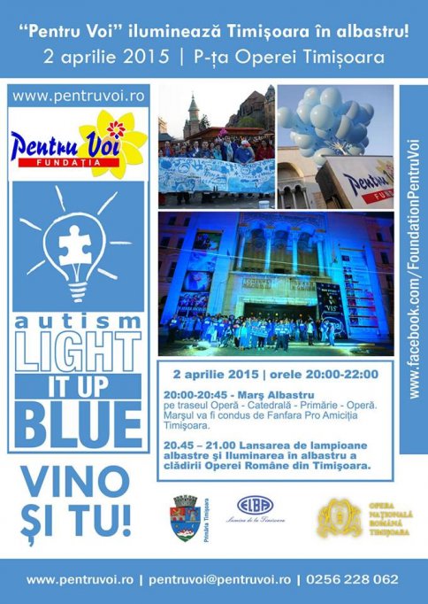 Pentru Voi ilumineaza in albastru Timisoara