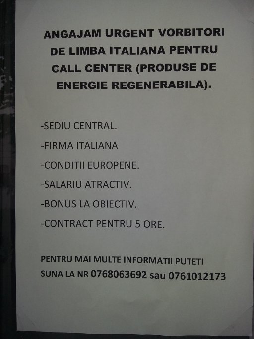 Operatori call center limba italiana