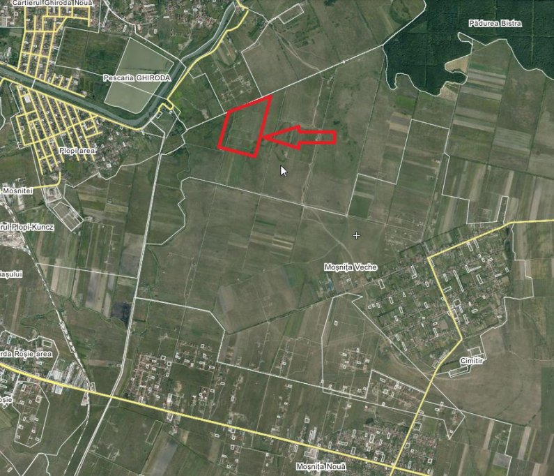 Proprietar, vand parcela in intravilanul extins al localitatii Mosnita Veche