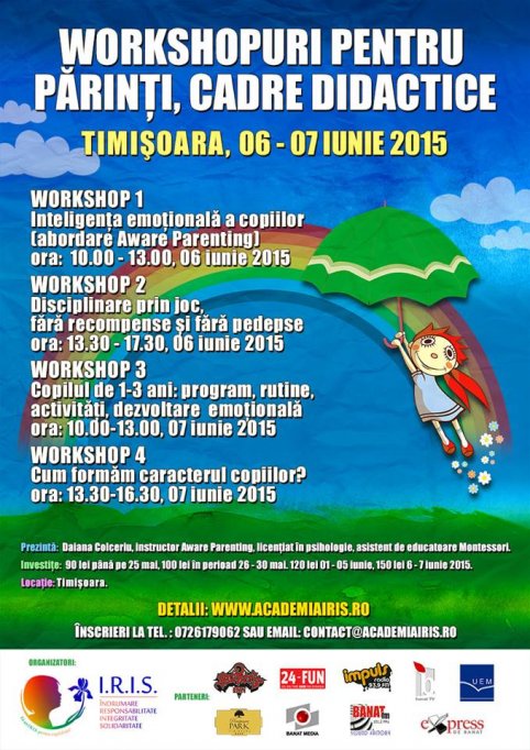 Workshop-uri in Timisoara pentru parinti, bunici, cadre didactice