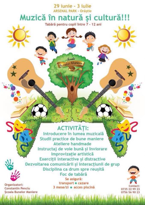 Tabara de vara la Arsenal Park: Muzica in natura si cultura