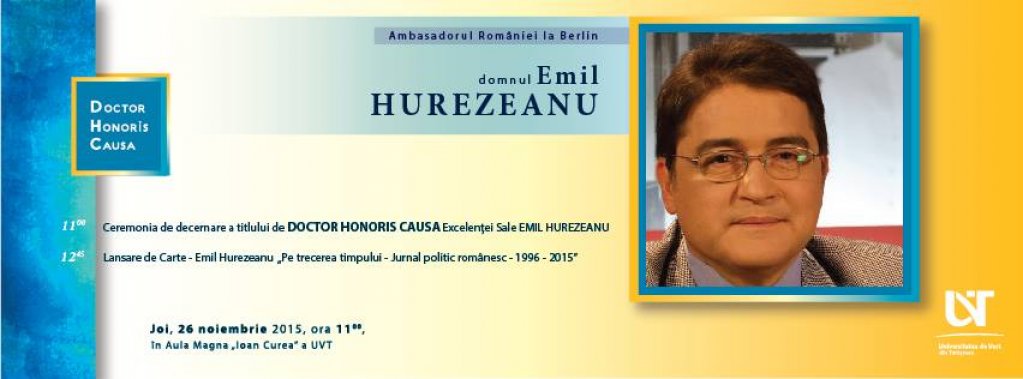 Decernare DHC si lansare de carte - dl. Emil Hurezeanu