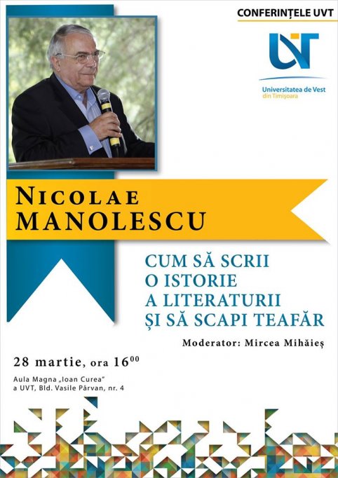 Conferinta Nicolae Manolescu - Cum sa scrii o istorie a literaturii si sa scapi teafar