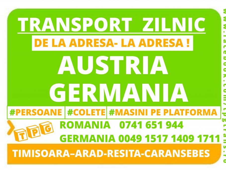 Transport rapid, persoane,colete, Austria-Germania. Zilnic