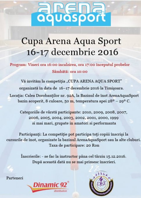 Cupa Arena Aqua Sport 2016