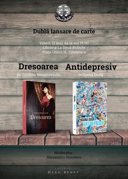 Dubla lansare de carte: Dresoarea si Antidepresiv