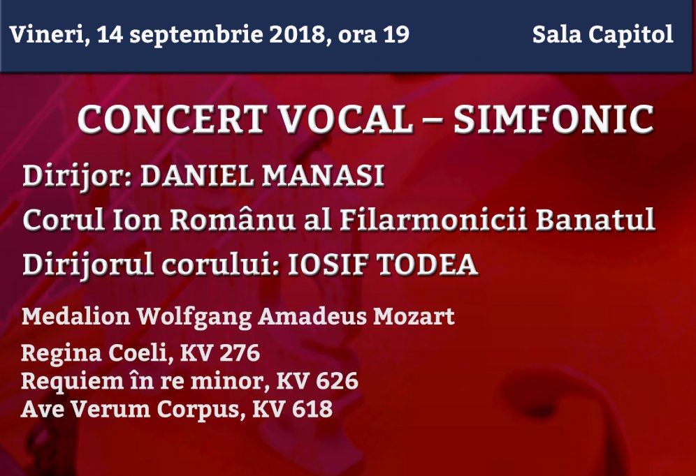 O seara de Mozart la Filarmonica Banatul