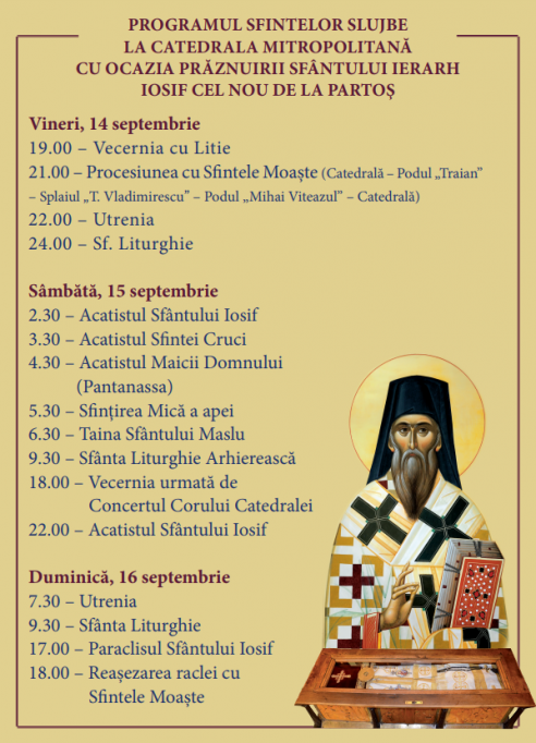 Praznuirea Sfantului Ierarh Iosif cel Nou de la Partos 2018