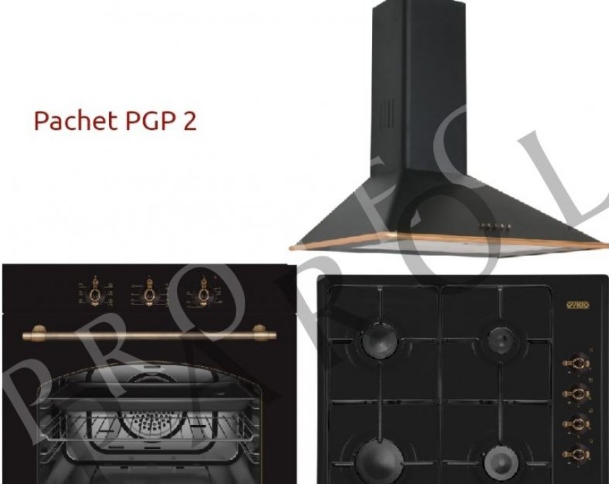 Pachet EVIDO (hota, plita, cuptor) electrocasnice rustice antracit