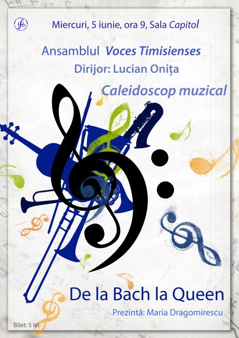 Lectie de muzica cu toate instrumentele pe scena