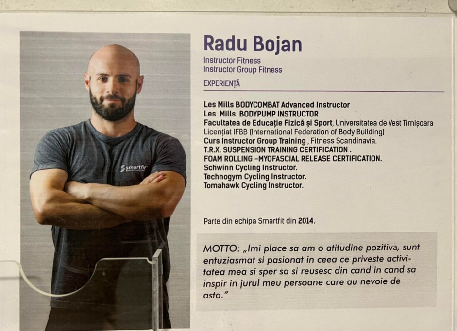 Radu Bojan - instructor fitness