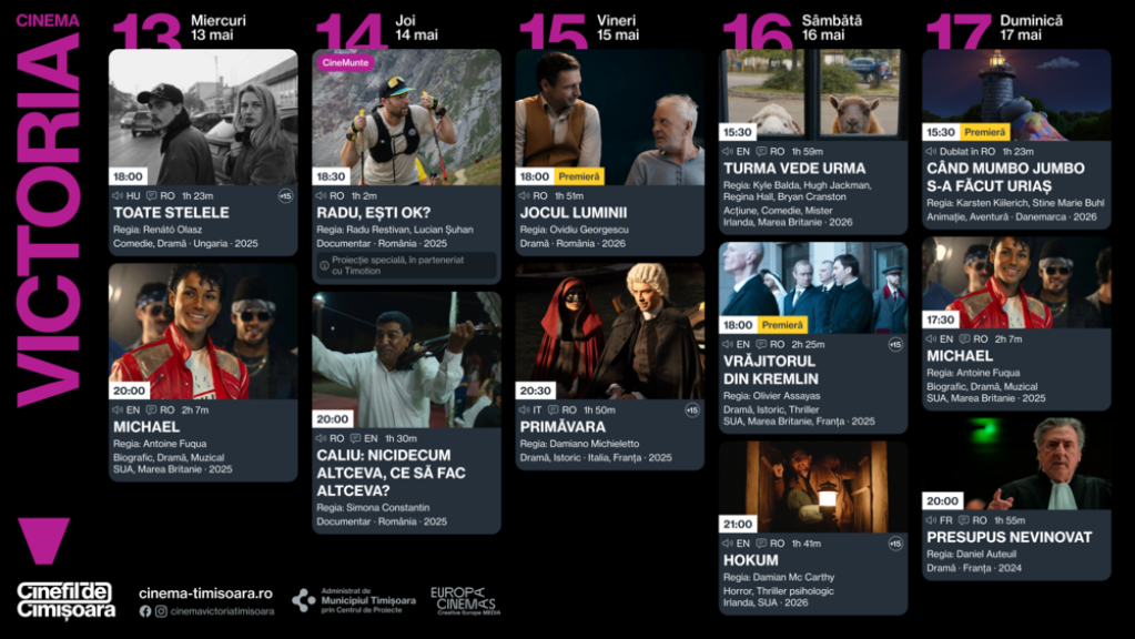 Programul filmelor la Cinema Victoria