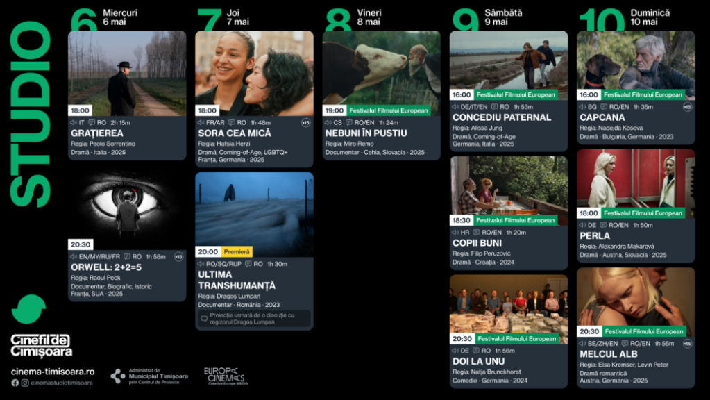 Programul filmelor la Cinema Studio