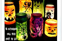 Atelier de halloween. Felinare din borcane